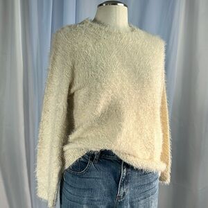 Velvet Heart comfy faux cashmere pullover beige long sleeve crew neck sweater L